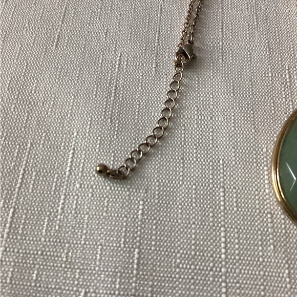 Jade Gold Tone Pendant Necklace - Picture 3 of 4